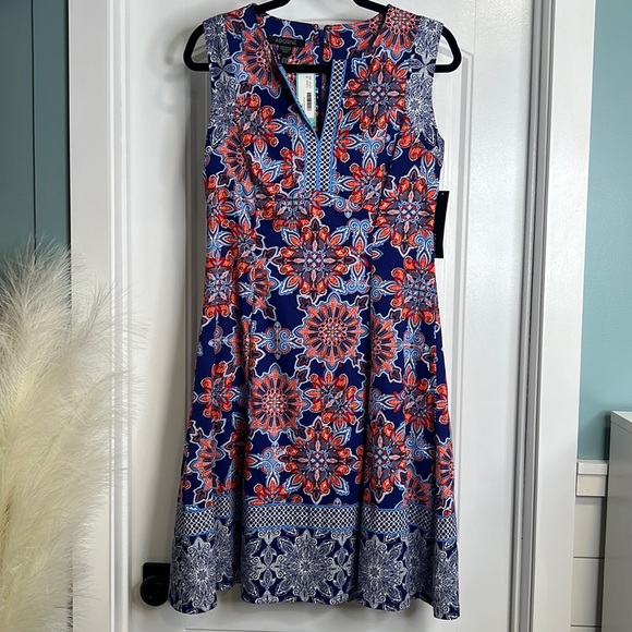 Adorne Dresses & Skirts - Adorne Cobalt & Orange Sleeveless Lined Dress. Size 10. NWT.